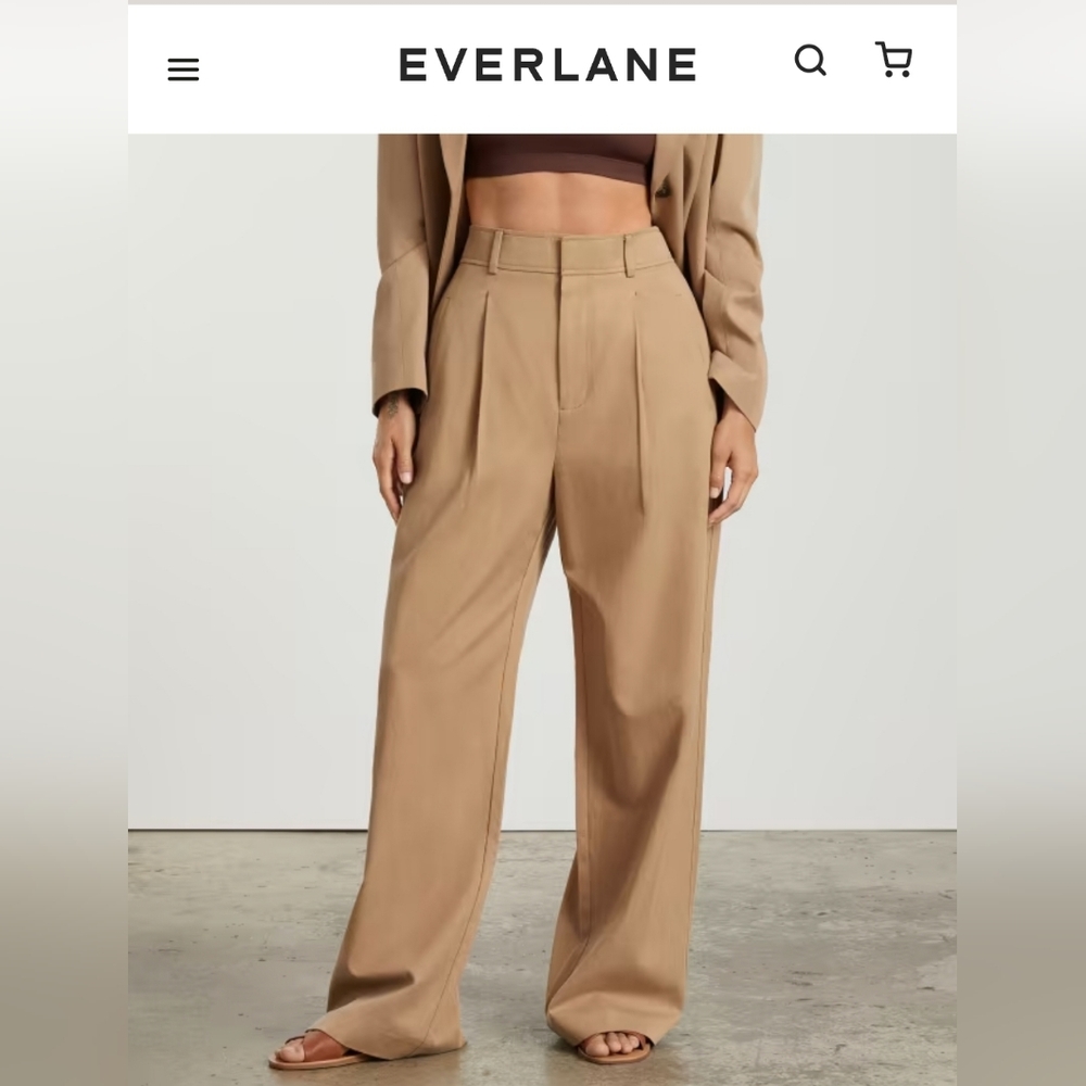 Everlane Tan Wide-Leg Pants
